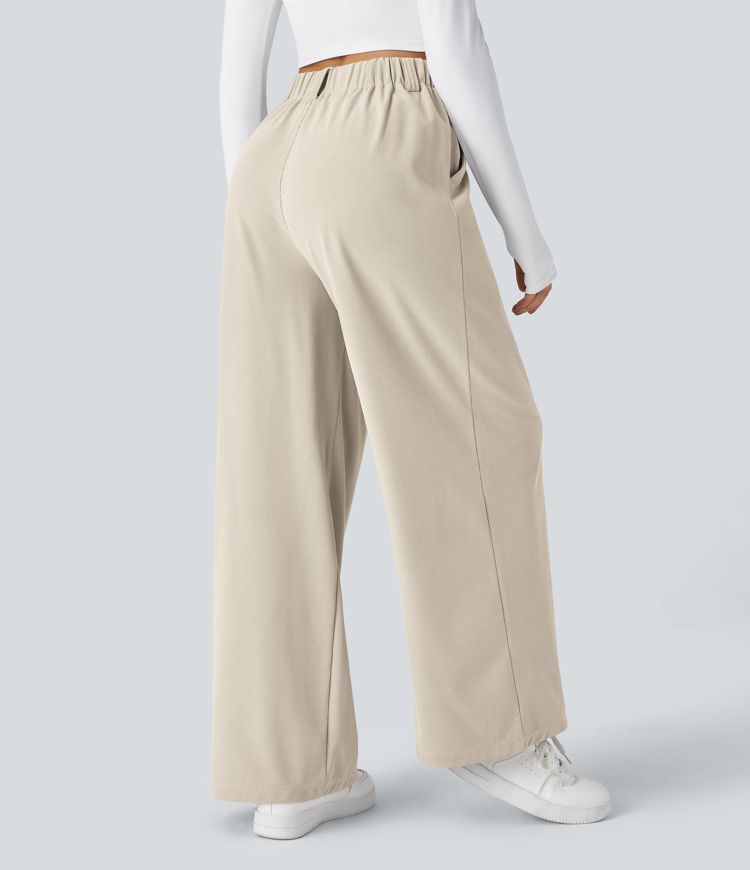 Halara Flex™ High Waisted Pocket Wide Leg Waffle Work Pants