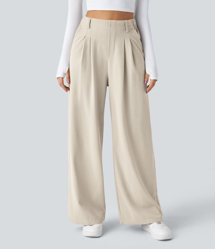 Halara Flex™ High Waisted Pocket Wide Leg Waffle Work Pants
