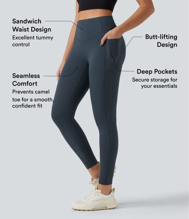 Halara UltraSculpt™ High Waisted Scrunch Butt Lifting Tummy Control Pocket Shaping Training Leggings
