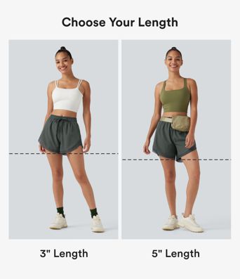 Shorts de running 2 en 1 de tiro medio con cordón, bajo curvado, malla a contraste, 3'' con bolsillos