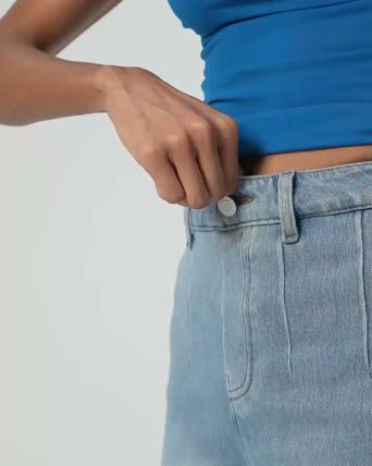 Halara Flex™ High Waisted Tummy Control Wide Leg Casual Jeans with Pockets Halara Flex™ High Waisted Tummy Control Wide Leg Casual Jeans with Pockets