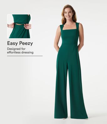 Ärmelloser Jumpsuit mit quadratischem Ausschnitt und integriertem BH – Easy Peezy-Edition