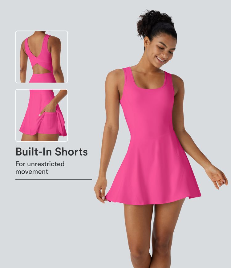 Women's SoftlyZero Airy U Neck 2-in-1 Pocket Mini Cool Touch Dance Active Dress - Halara Women's SoftlyZero Airy U Neck 2-in-1 Pocket Mini Cool Touch Dance Active Dress - Halara