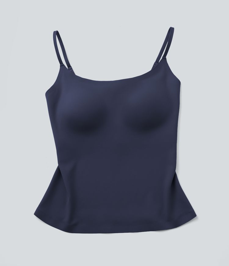 Scoop Neck Built-in Bra Casual Tank Top B-E Cups Scoop Neck Built-in Bra Casual Tank Top B-E Cups