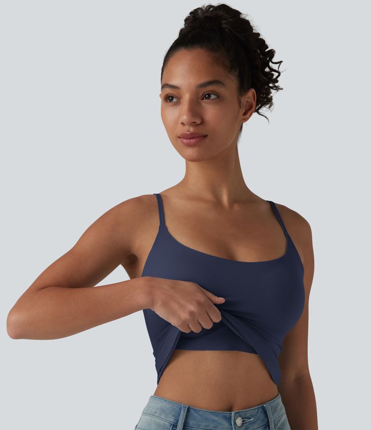 Scoop Neck Built-in Bra Casual Tank Top B-E Cups Scoop Neck Built-in Bra Casual Tank Top B-E Cups