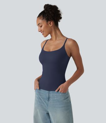 Scoop Neck Built-in Bra Casual Tank Top B-E Cups Scoop Neck Built-in Bra Casual Tank Top B-E Cups