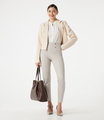 Halara Flex™ hochgeschnittene Arbeitshose mit Fischgrätenmuster und Taschen
