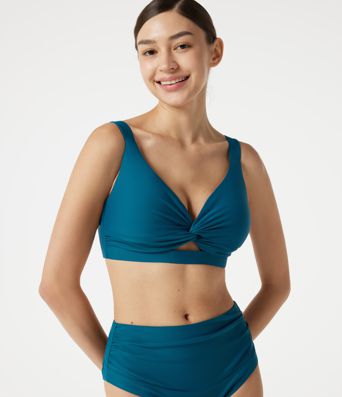 Deep V Neck Built-in Bra Push-Up Bikini Top Swimsuit Deep V Neck Built-in Bra Push-Up Bikini Top Swimsuit