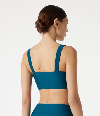 Deep V Neck Built-in Bra Push-Up Bikini Top Swimsuit