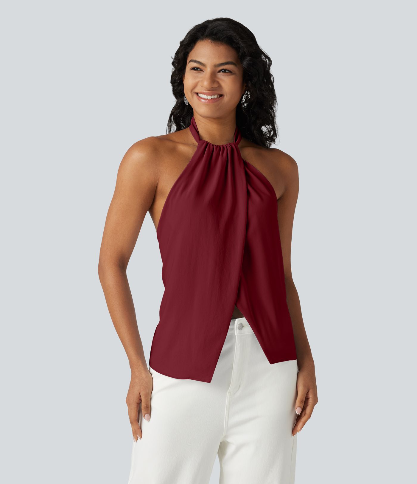 Backless Tie-back Casual Halter Top Backless Tie-back Casual Halter Top