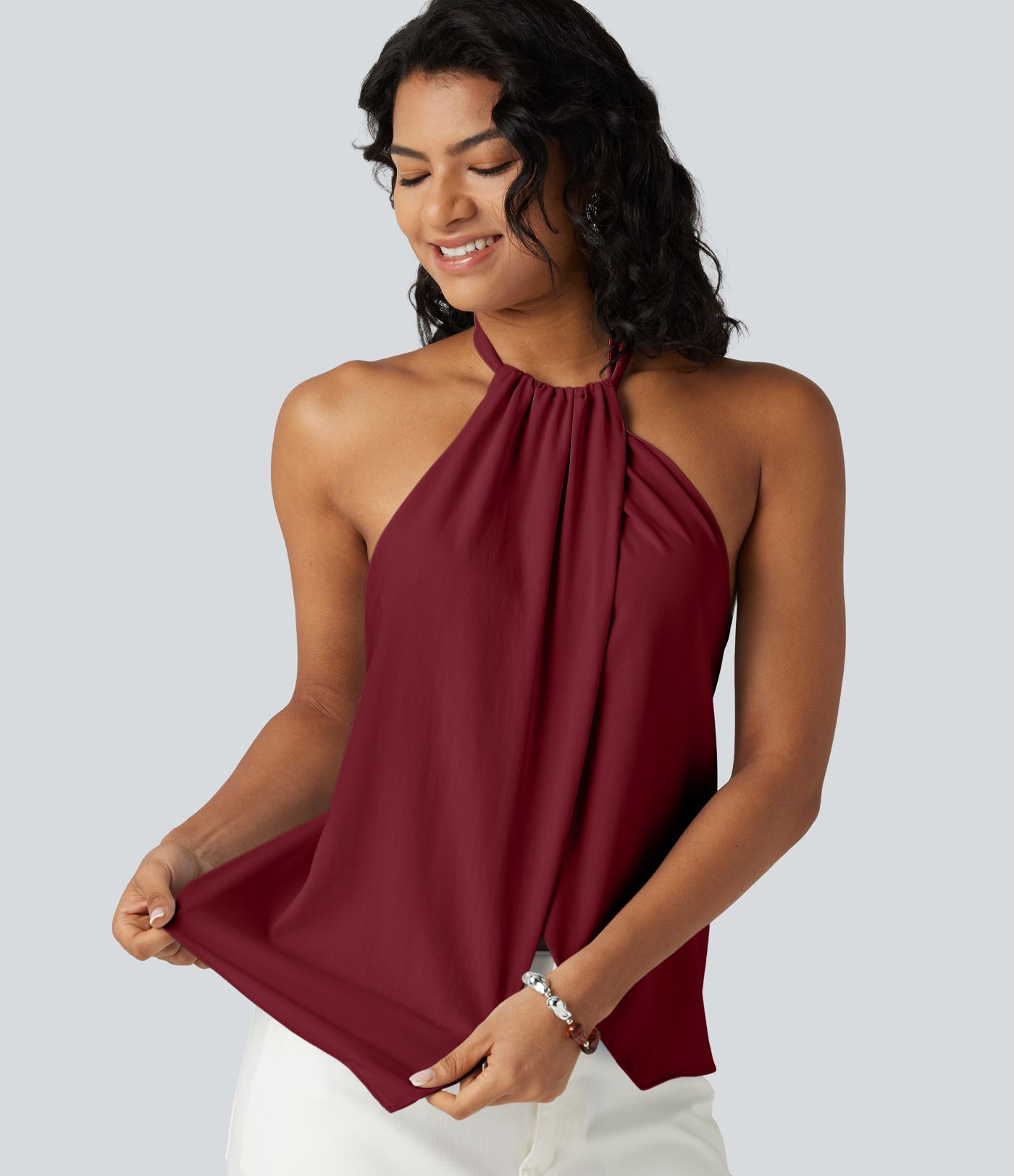 Backless Tie-back Casual Halter Top Backless Tie-back Casual Halter Top