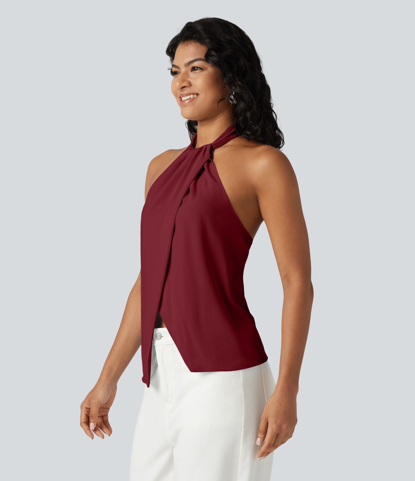 Backless Tie-back Casual Halter Top Backless Tie-back Casual Halter Top