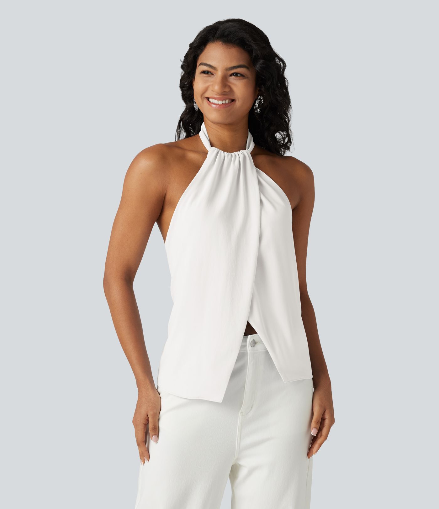 Backless Tie-back Casual Halter Top Backless Tie-back Casual Halter Top
