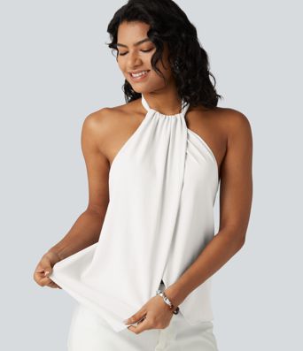 Backless Tie-back Casual Halter Top Backless Tie-back Casual Halter Top