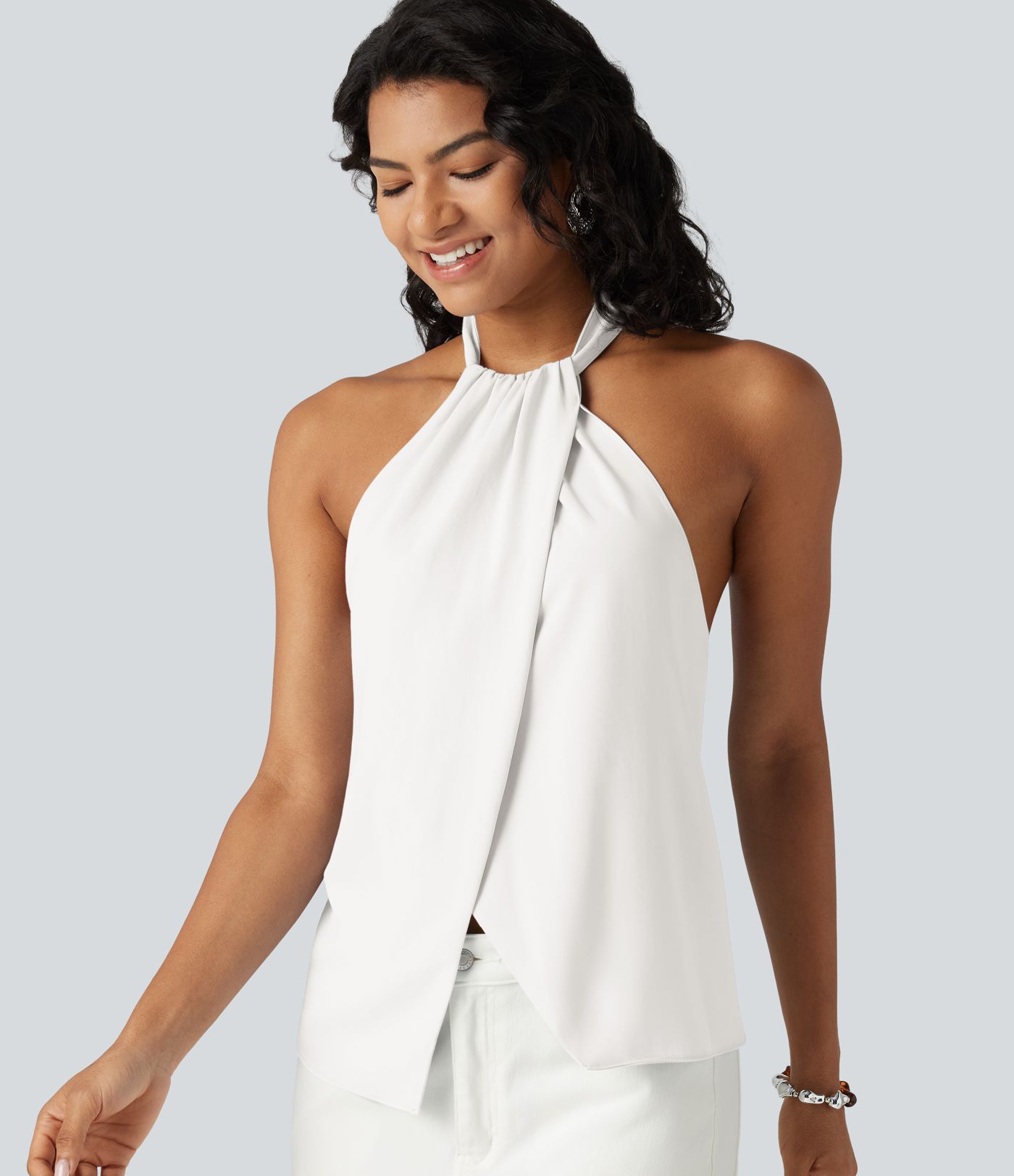 Backless Tie-back Casual Halter Top Backless Tie-back Casual Halter Top