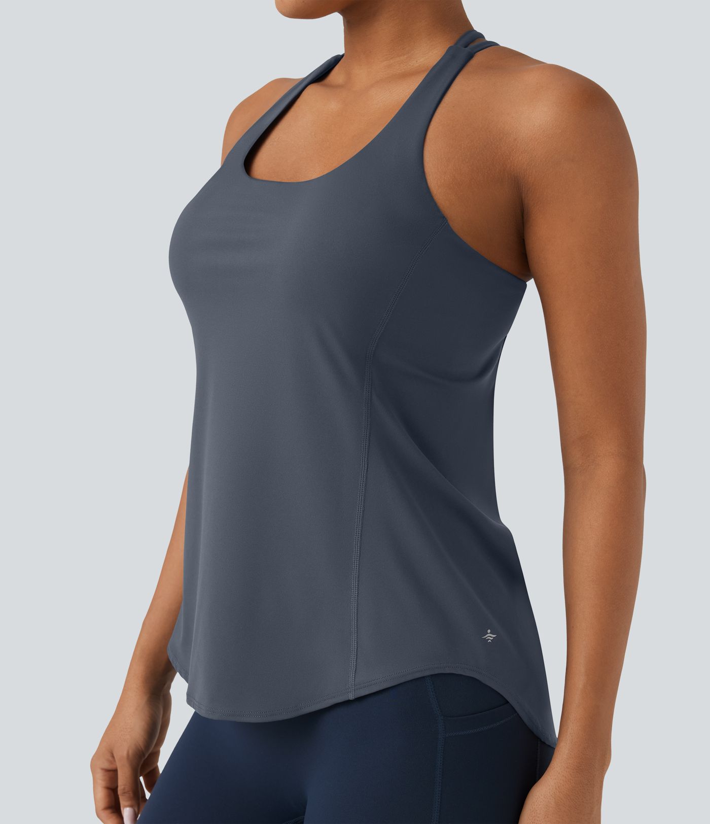 Halara UltraSculpt™ Round Neck Crisscross Back Running Tank Tops DD-F Cups Halara UltraSculpt™ Round Neck Crisscross Back Running Tank Tops DD-F Cups