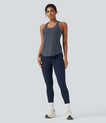 Halara UltraSculpt™ Round Neck Crisscross Back Running Tank Tops DD-F Cups Halara UltraSculpt™ Round Neck Crisscross Back Running Tank Tops DD-F Cups