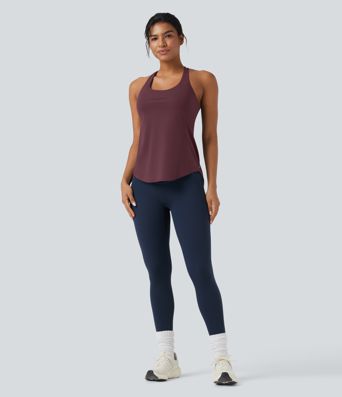 Halara UltraSculpt™ Round Neck Crisscross Back Running Tank Tops DD-F Cups Halara UltraSculpt™ Round Neck Crisscross Back Running Tank Tops DD-F Cups