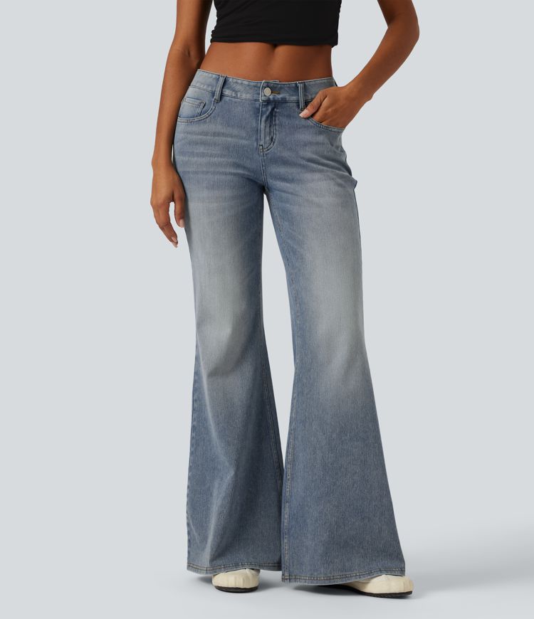 Halara Flex™ Low-Rise Flare-Jeans – lässig, mit Taschen