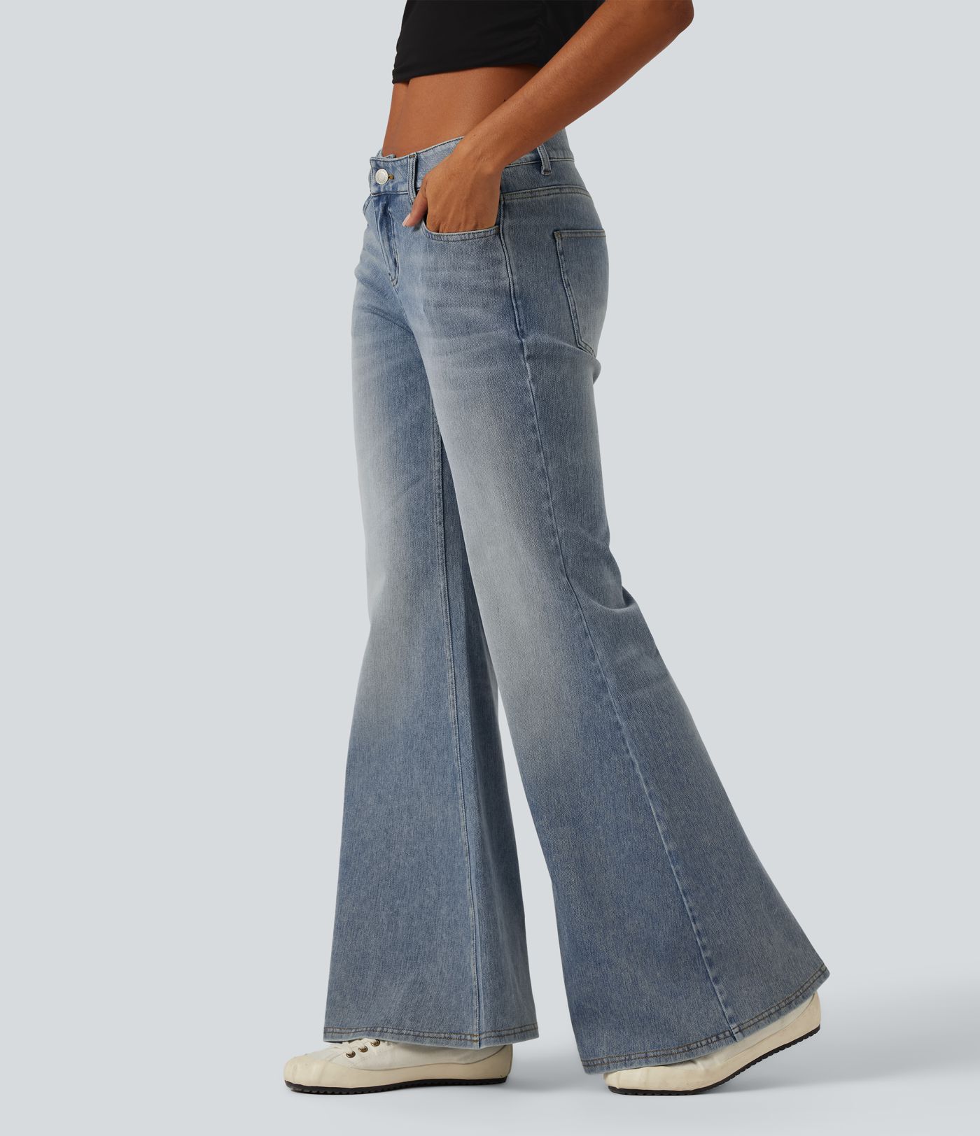 Halara Flex™ Low Rise Flare Casual Jeans with Pockets