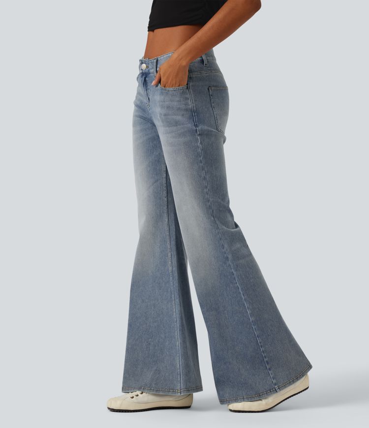 Halara Flex™ Low Rise Flare Casual Jeans with Pockets