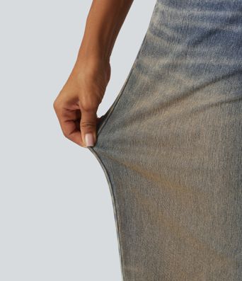 Halara Flex™ Low Rise Wide Leg Washed Casual Jeans with Pockets