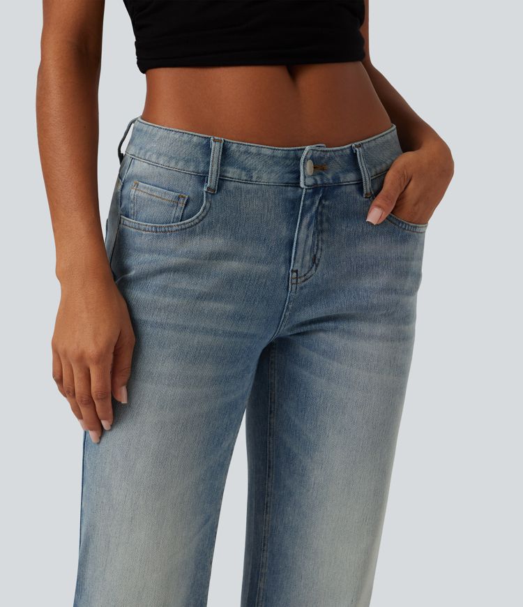 Halara Flex™ Low Rise Flare Casual Jeans with Pockets