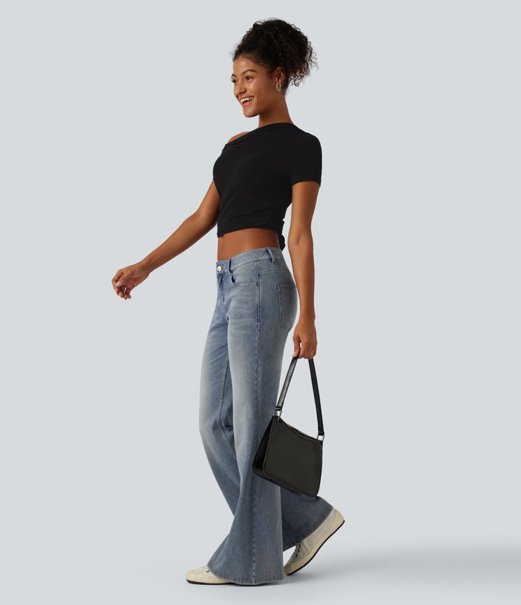 Halara Flex™ Low Rise Flare Casual Jeans with Pockets