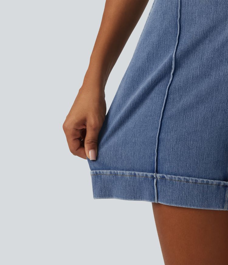 Halara Flex™ High Waisted Denim Casual Shorts 5'' with Pockets