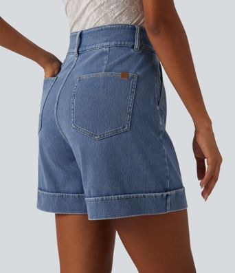 Halara Flex™ High Waisted Denim Casual Shorts 5'' with Pockets