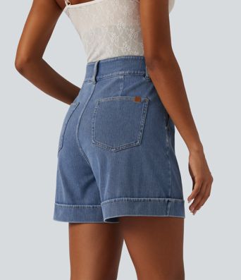Halara Flex™ High Waisted Denim Casual Shorts 5'' with Pockets