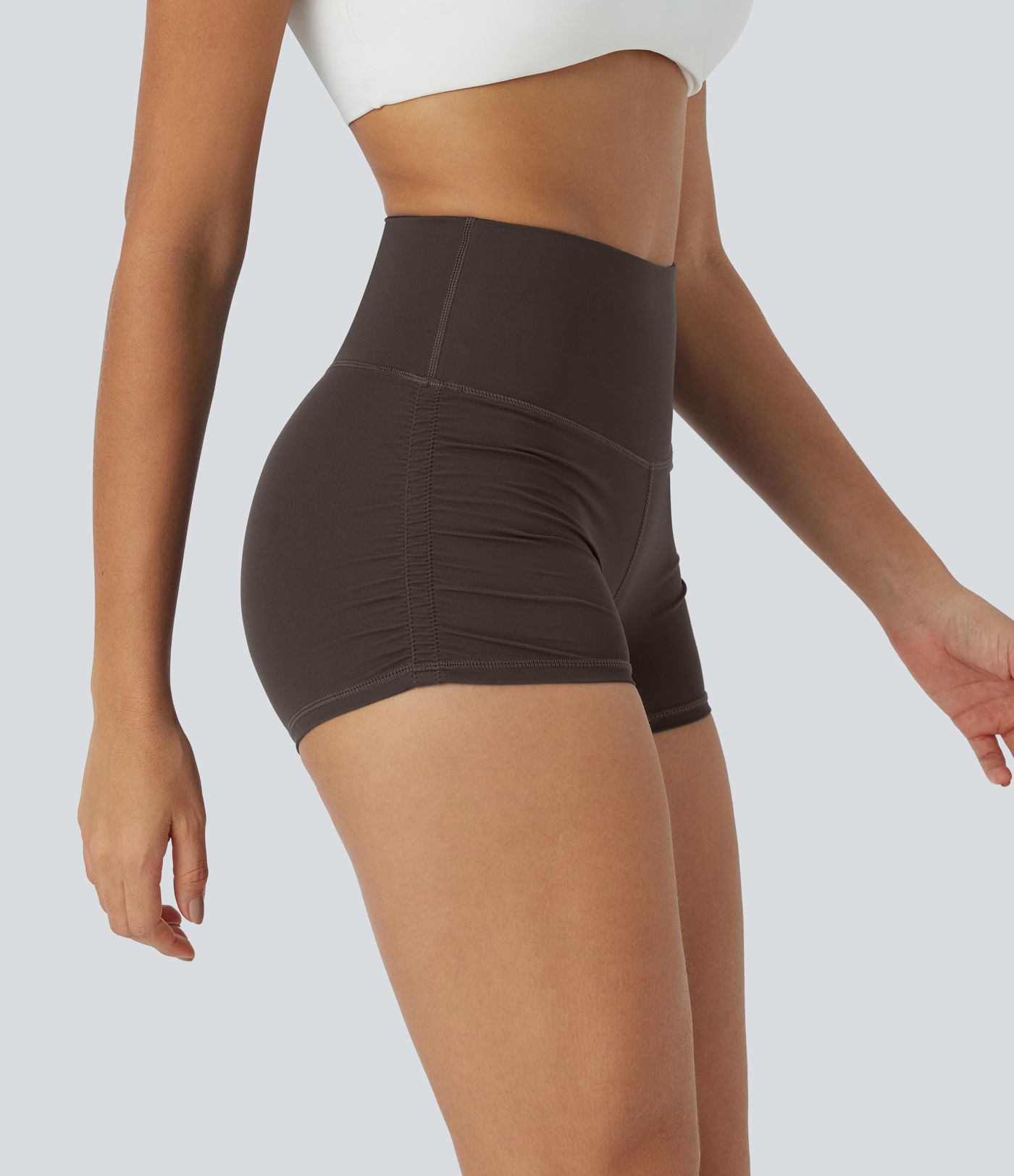 SoftlyZero™ QuickDry High Waisted Tummy Control Ruched Running Biker Shorts 2.5'' SoftlyZero™ QuickDry High Waisted Tummy Control Ruched Running Biker Shorts 2.5''
