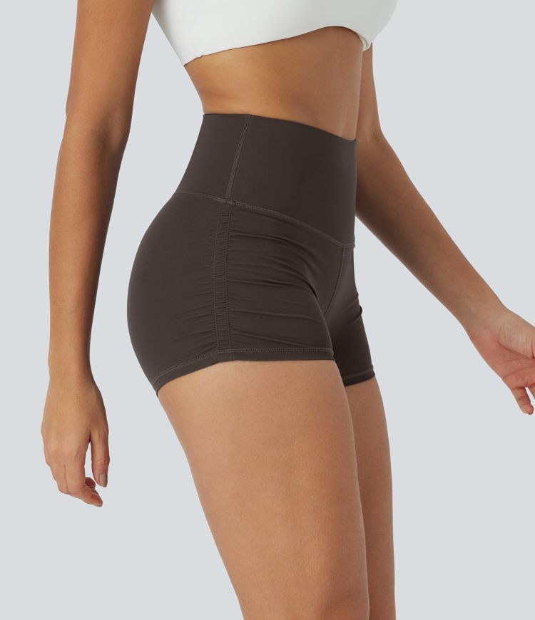 SoftlyZero™ QuickDry High Waisted Tummy Control Ruched Running Biker Shorts 2.5'' SoftlyZero™ QuickDry High Waisted Tummy Control Ruched Running Biker Shorts 2.5''