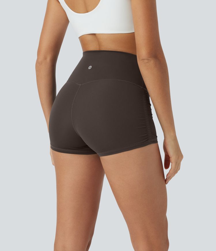 SoftlyZero™ QuickDry High Waisted Tummy Control Ruched Running Biker Shorts 2.5'' SoftlyZero™ QuickDry High Waisted Tummy Control Ruched Running Biker Shorts 2.5''