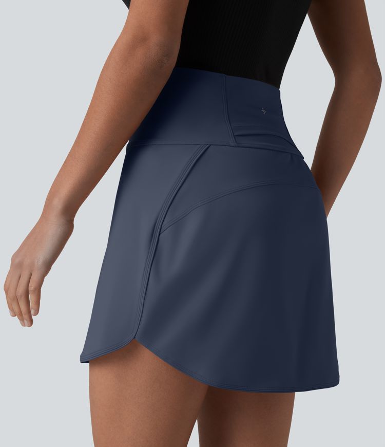 SoftlyZero™ Airy Ultra High-Waist Tummy Control Curved Hem 2-in-1 InstantCool Golf Mini Skirt with Pockets
