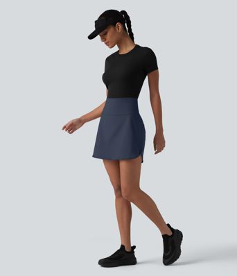 SoftlyZero™ Airy Ultra High-Waist Tummy Control Curved Hem 2-in-1 InstantCool Golf Mini Skirt with Pockets