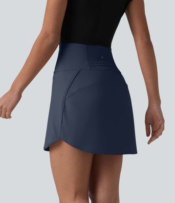 SoftlyZero™ Airy Ultra High-Waist Tummy Control Curved Hem 2-in-1 InstantCool Golf Mini Skirt with Pockets