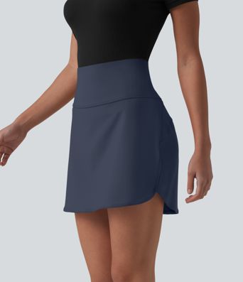 SoftlyZero™ Airy Ultra High-Waist Tummy Control Curved Hem 2-in-1 InstantCool Golf Mini Skirt with Pockets