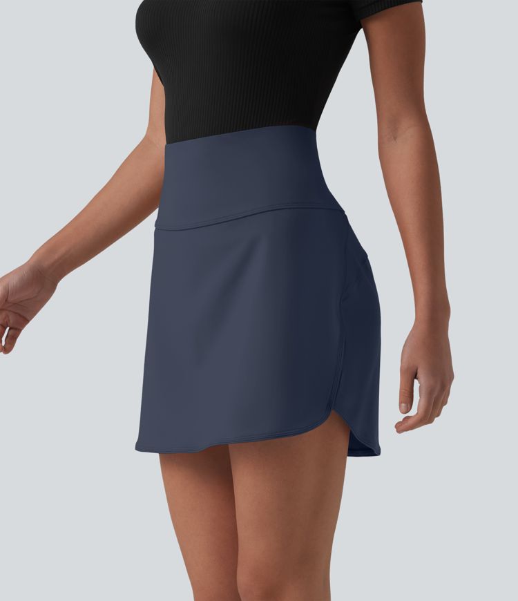 SoftlyZero™ Airy Ultra High-Waist Tummy Control Curved Hem 2-in-1 InstantCool Golf Mini Skirt with Pockets