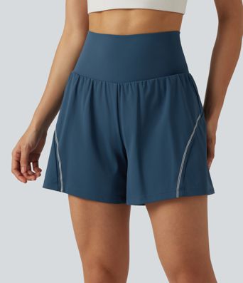 SoftlyZero™ Airy Reflective High Waisted 2-in-1 Cool Touch Yoga Shorts 5'' with Pockets SoftlyZero™ Airy Reflective High Waisted 2-in-1 Cool Touch Yoga Shorts 5'' with Pockets