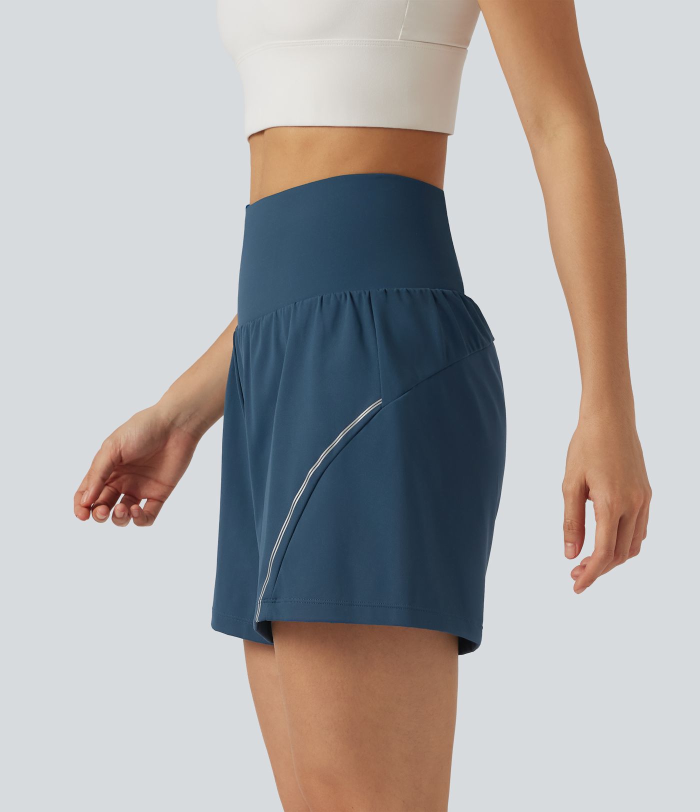 SoftlyZero™ Airy Reflective High Waisted 2-in-1 Cool Touch Yoga Shorts 5'' with Pockets SoftlyZero™ Airy Reflective High Waisted 2-in-1 Cool Touch Yoga Shorts 5'' with Pockets