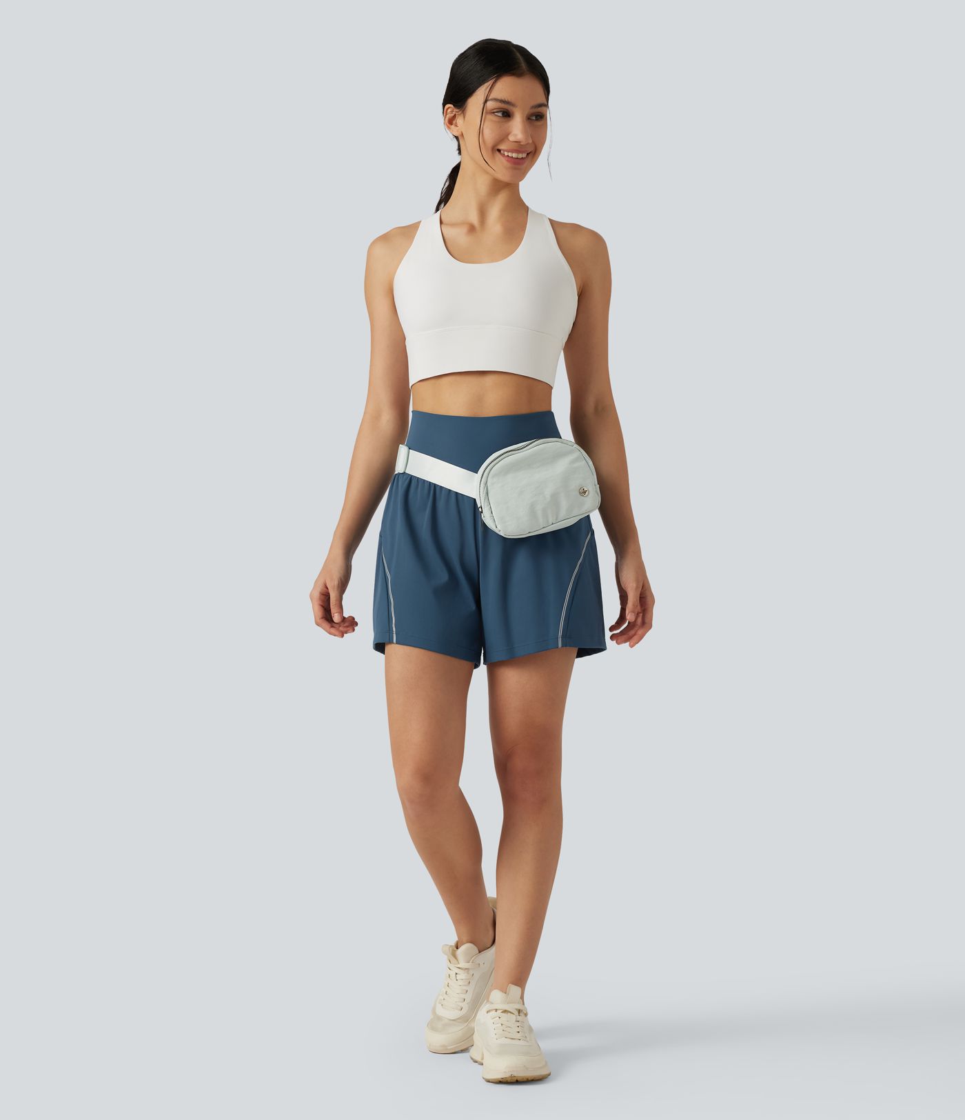 SoftlyZero™ Airy Reflective High Waisted 2-in-1 Cool Touch Yoga Shorts 5'' with Pockets SoftlyZero™ Airy Reflective High Waisted 2-in-1 Cool Touch Yoga Shorts 5'' with Pockets