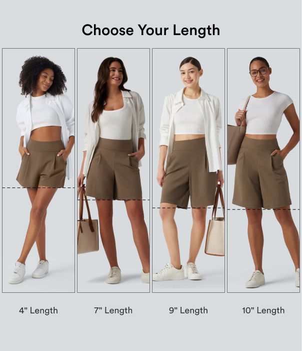 Shorts oficina pierna ancha bolsillo lateral plisado tiro alto Shorts oficina pierna ancha bolsillo lateral plisado tiro alto