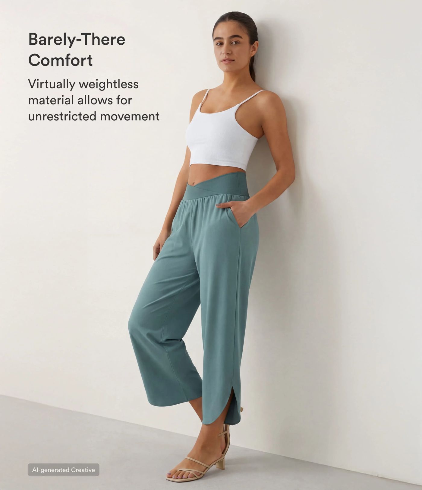 Breezeful™ High Waisted Crossover Quick Dry Resort Pants with Pockets Breezeful™ High Waisted Crossover Quick Dry Resort Pants with Pockets