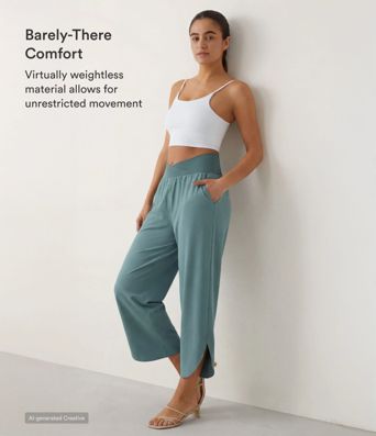 Breezeful™ High Waisted Crossover Quick Dry Resort Pants with Pockets Breezeful™ High Waisted Crossover Quick Dry Resort Pants with Pockets