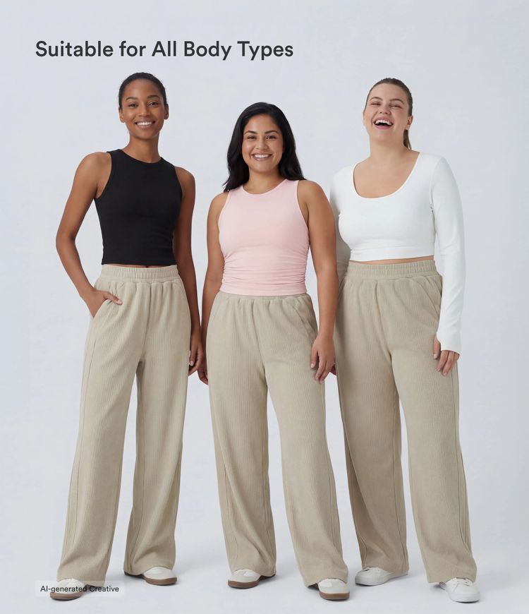 High Waisted Pocket Straight Leg Baggy Mop Corduroy Casual Pants High Waisted Pocket Straight Leg Baggy Mop Corduroy Casual Pants