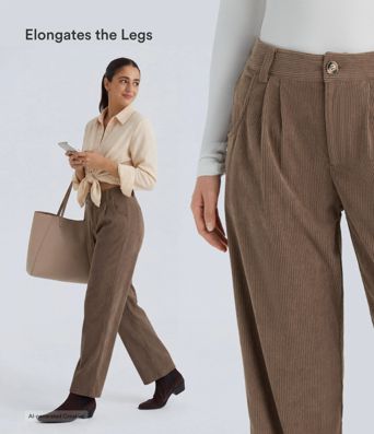 Pantalón de pana de tiro medio con cremallera