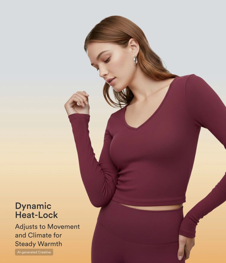Halara HeatCore Push-Up Long Sleeve Casual Warming Top A/B Cup