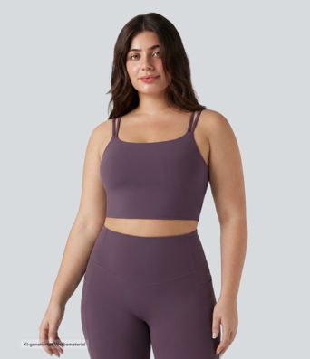 Halara UltraSculpt™ - Rückenfreies, verkürztes Yoga-Tanktop mit doppelten Trägern und integriertem BH - Plus-Size Halara UltraSculpt™ - Rückenfreies, verkürztes Yoga-Tanktop mit doppelten Trägern und integriertem BH - Plus-Size