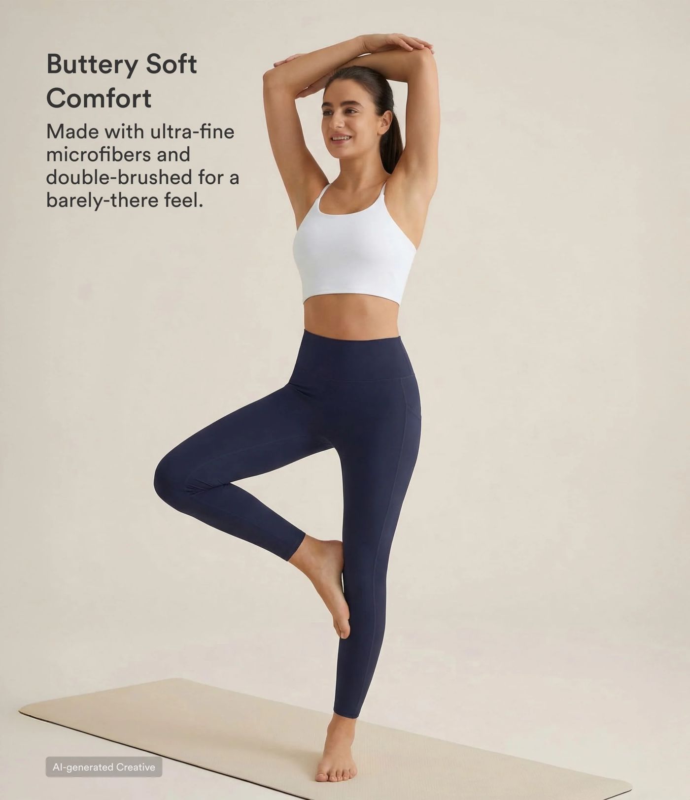 SoftlyZero™ High Waisted Double Pockets Plain Leggings-UPF50+ SoftlyZero™ High Waisted Double Pockets Plain Leggings-UPF50+